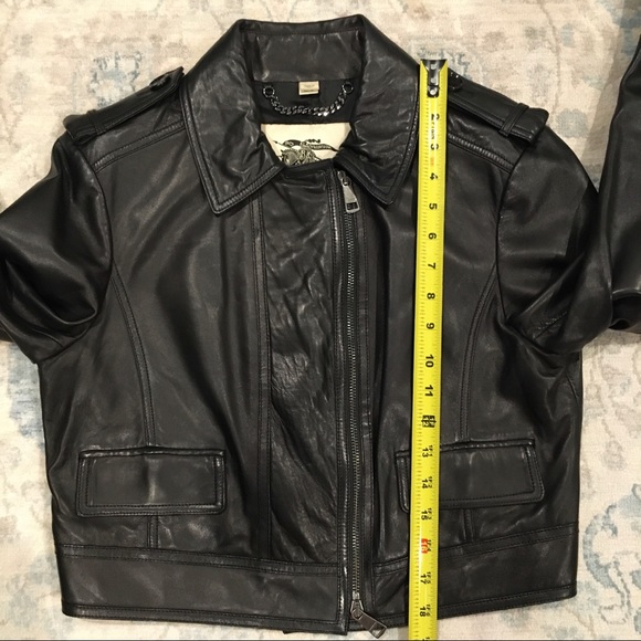 Burberry lamb skin leather Moto jacket EUC Sz. 8 - Picture 8 of 8